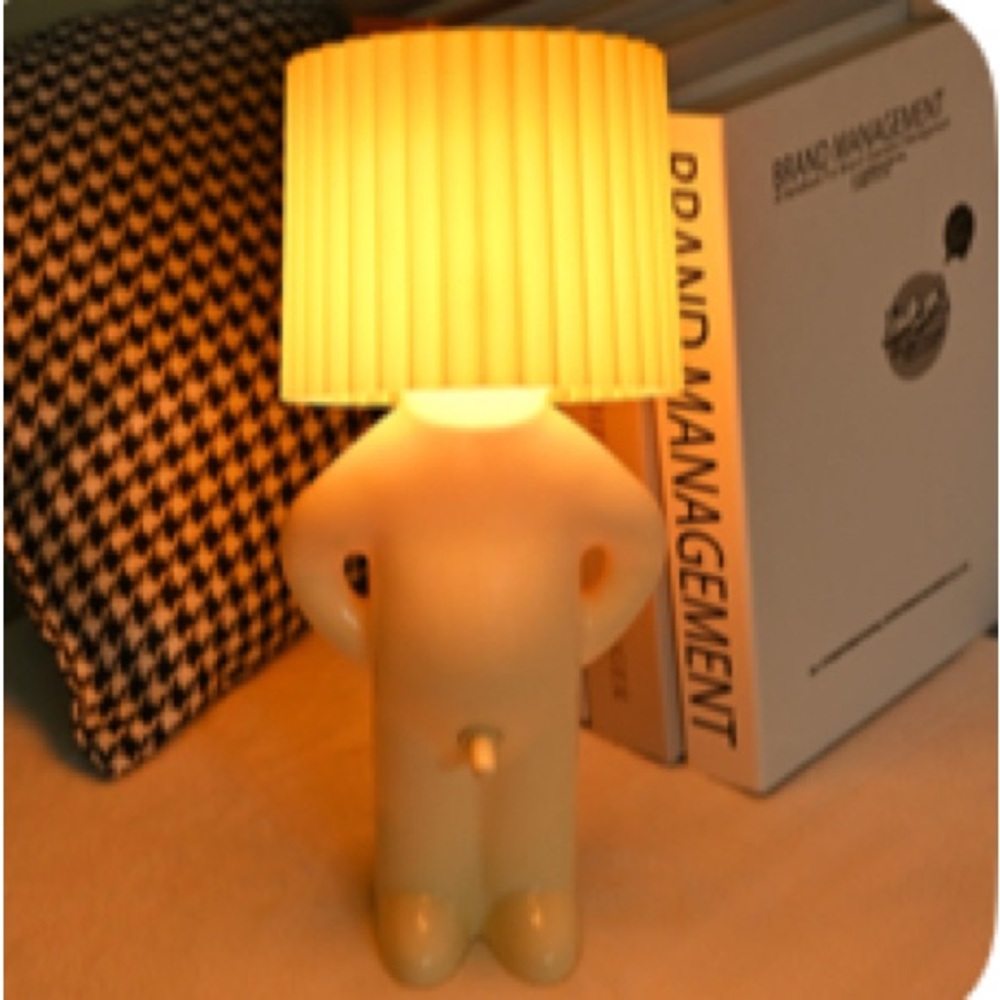 “Shy guy” Male Shaped Table Desk Lamp with Yellow Shade